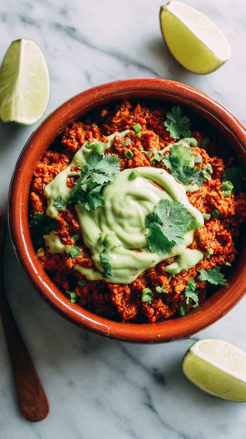 Turkey Tinga with Avocado Crema