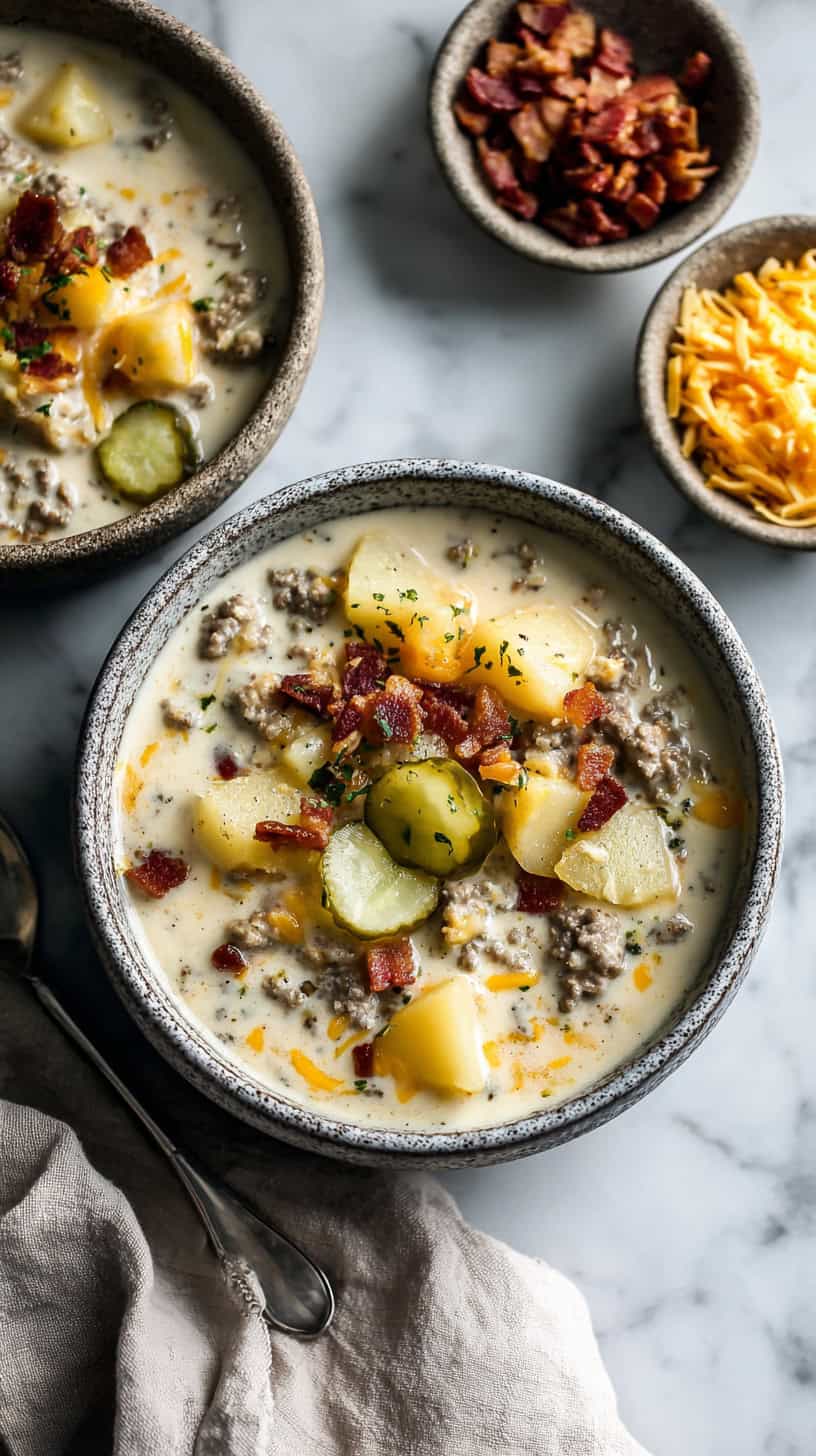 25 Dump-and-Go Slow Cooker Soups for Chilly Nights 64 Cheeseburger Soup