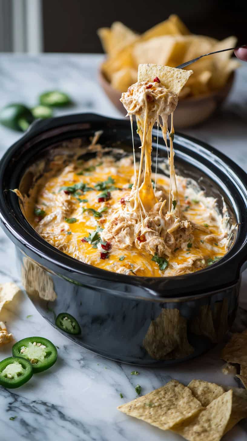 15 Slow Cooker Dips That Will Be the Hit of the Party 33 Chicken Nacho Dip