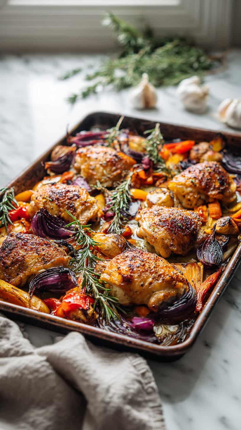 25 Sheet Pan Dinners That Make Cleanup a Breeze 52 Garlic Herb Chicken Vegetables