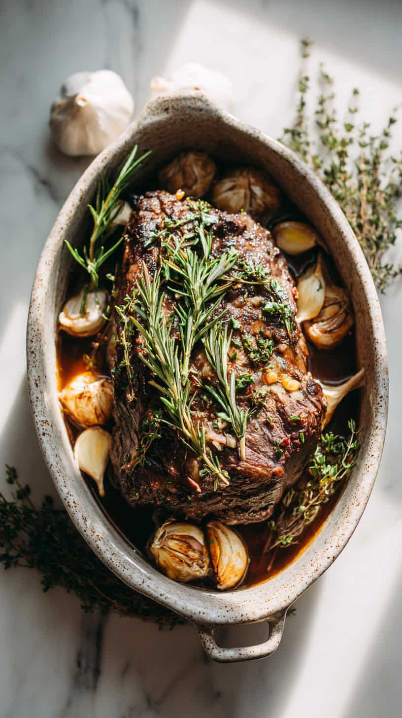 20 Easy Slow Cooker Pot Roast Recipes for Busy Moms 42 Garlic Herb Pot Roast