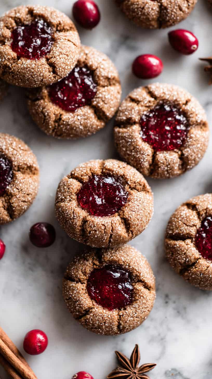 Gingerbread Thumbprint Cookies