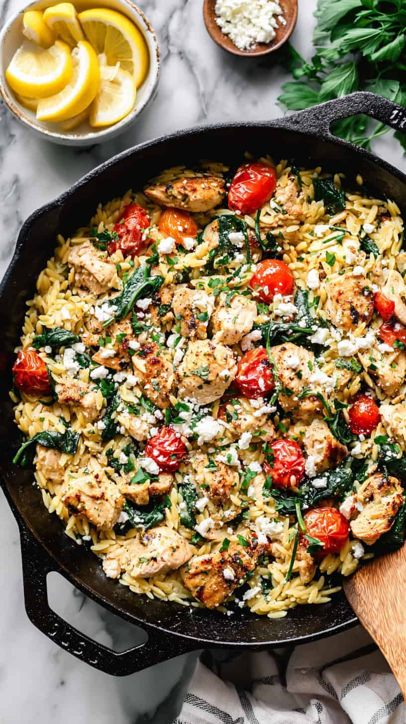 Greek Orzo Skillet