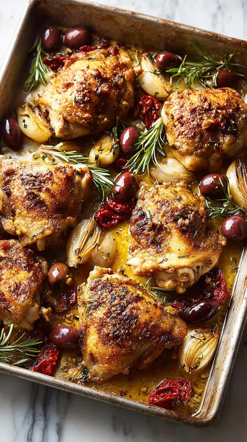 25 Sheet Pan Dinners That Make Cleanup a Breeze 55 Mediterranean Chicken Olives