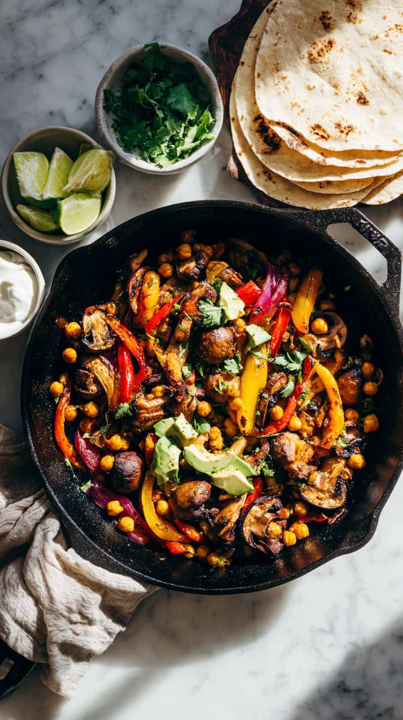 Mushroom and Chickpea Fajitas
