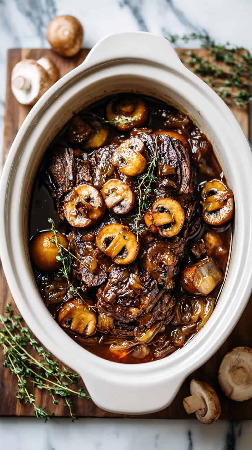 20 Easy Slow Cooker Pot Roast Recipes for Busy Moms 58 Mushroom Onion Roast