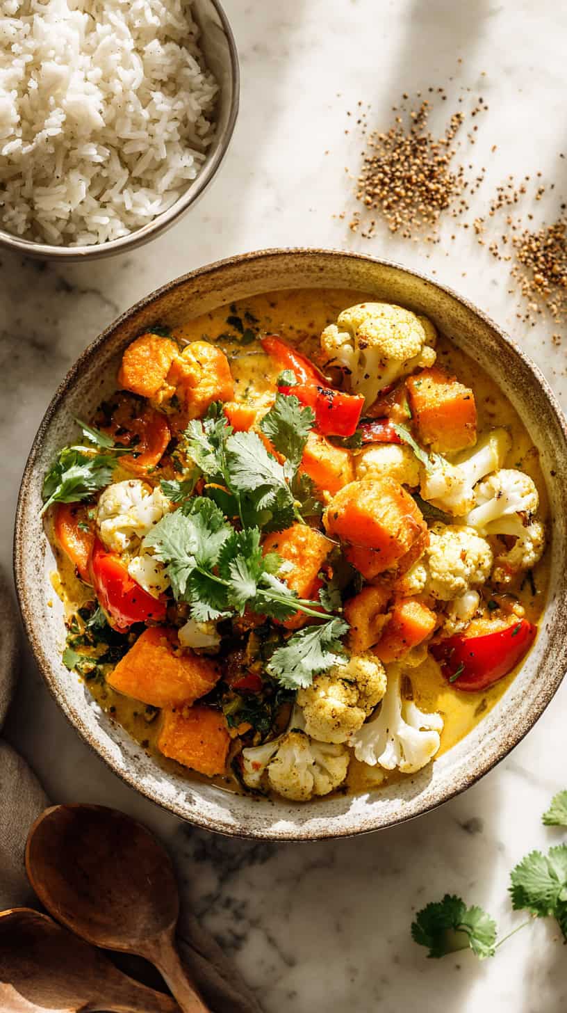 Quick Vegetable Curry with Rice