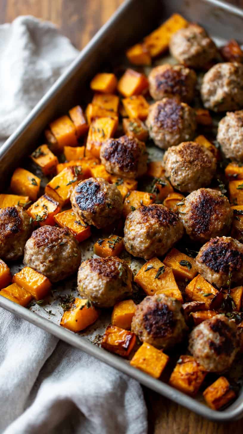 25 Sheet Pan Dinners That Make Cleanup a Breeze 71 Turkey Meatballs Sweet Potatoes