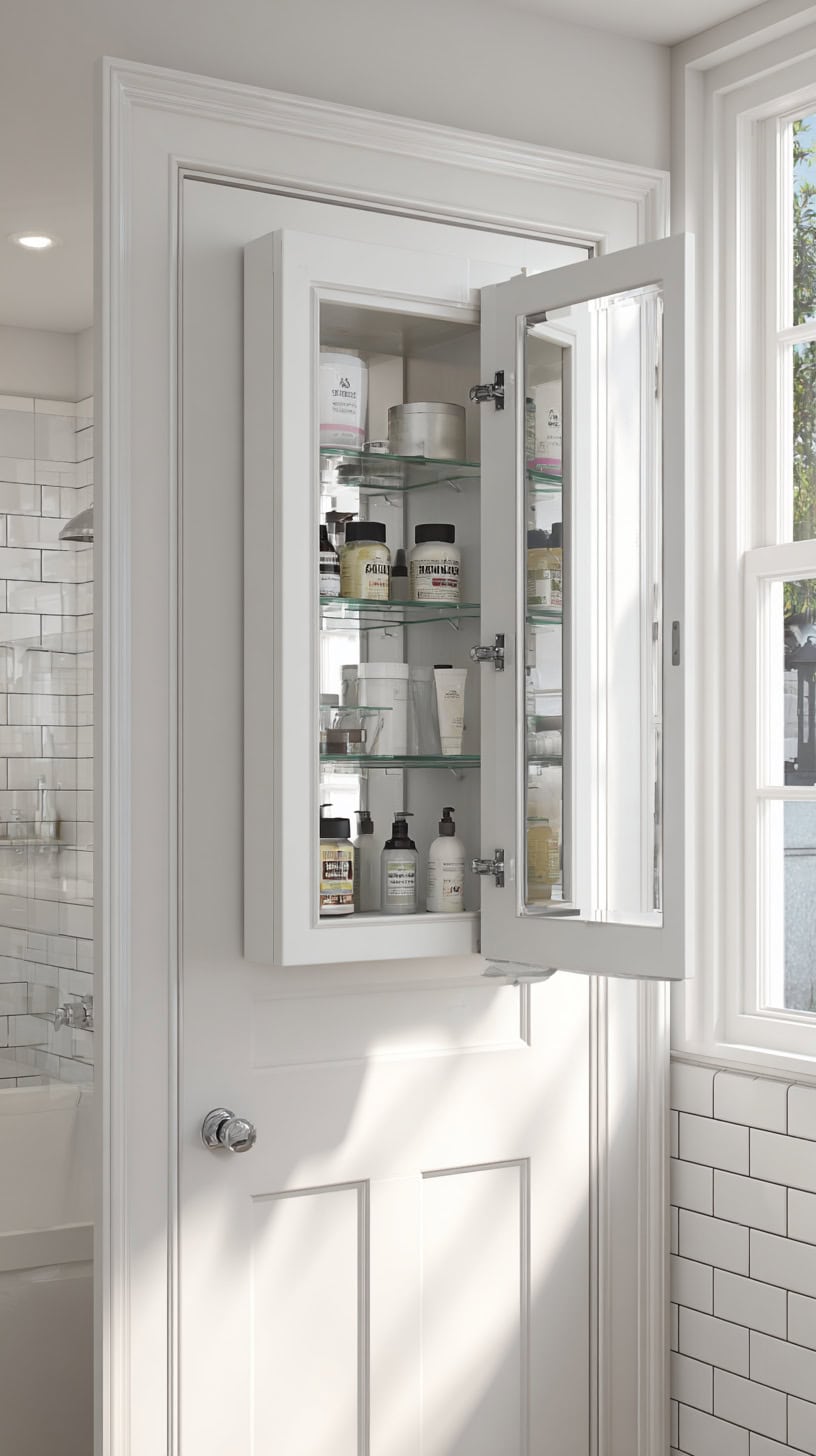 20 Bathroom Storage Solutions for Tiny Spaces 93 Behind-Door Hanging Cabinet