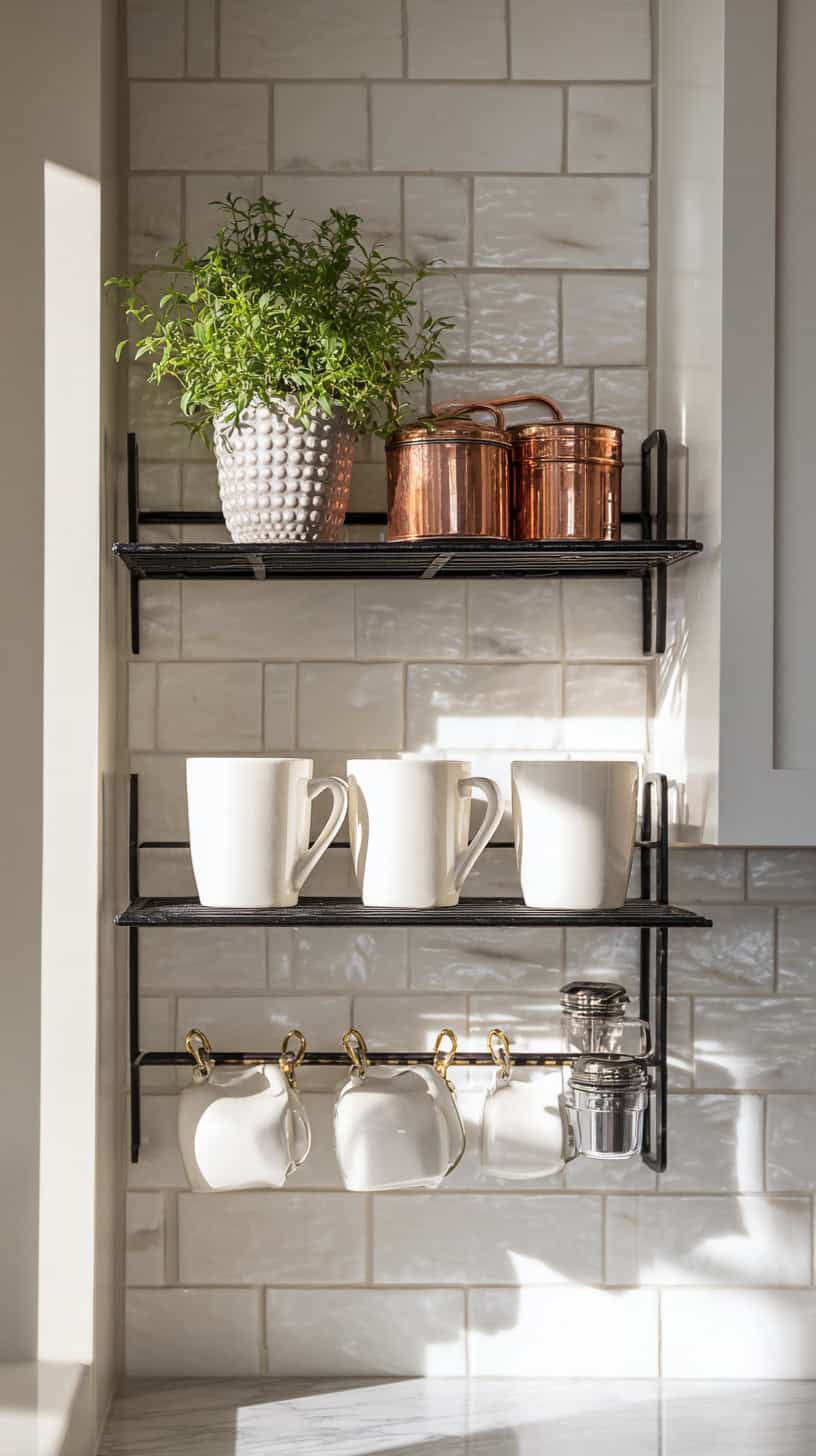 18 DIY Coffee Bar Ideas for Small Kitchens 100 Bistro Shelf Configuration