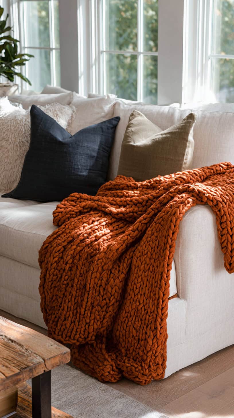 15 Budget Room Redecorating Ideas Under $200 42 Burnt Orange Accent Throw