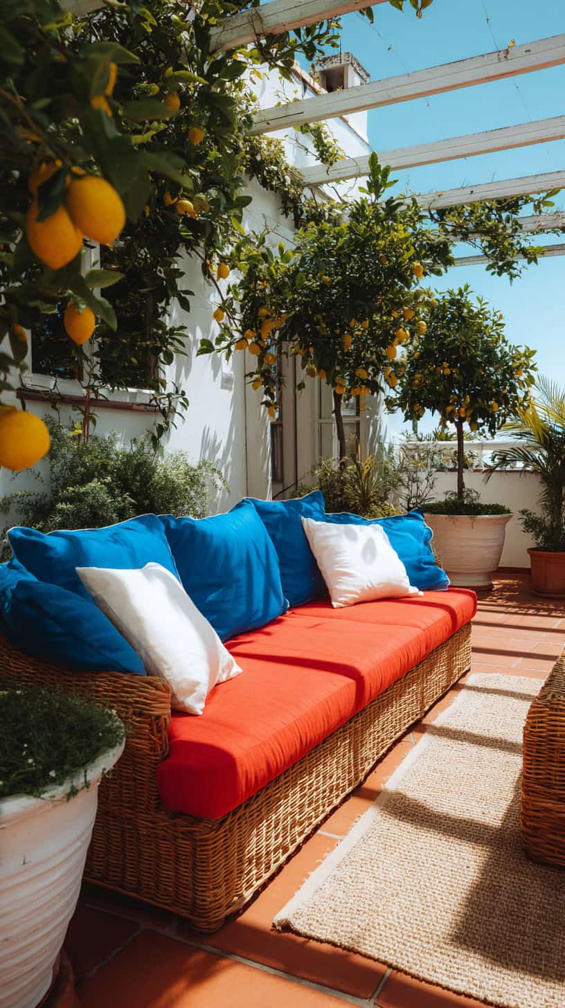 20 Patio Furniture Layouts to Start Planning for Spring 104 Colorful Riviera Sofa