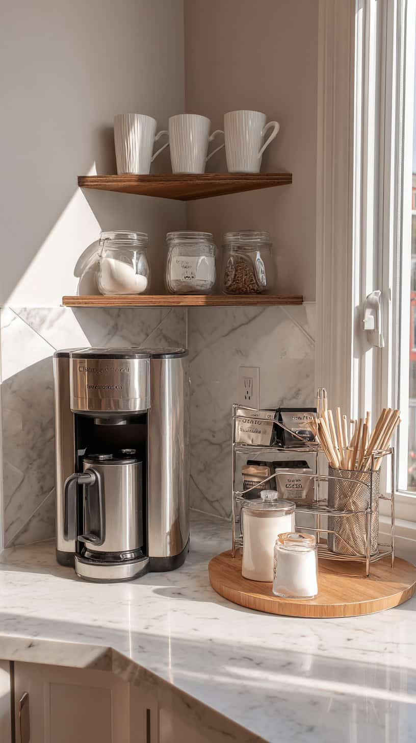 18 DIY Coffee Bar Ideas for Small Kitchens 90 Countertop Coffee Corner