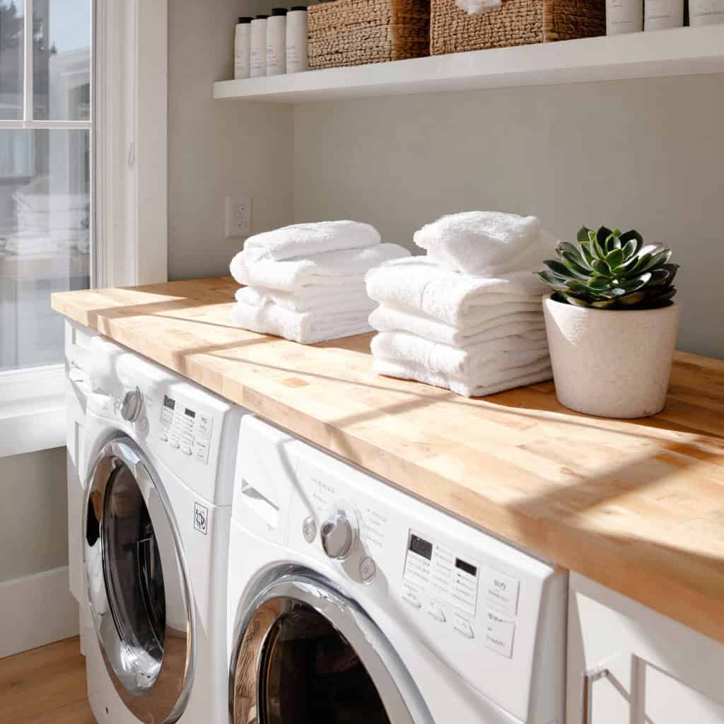 20 Genius Laundry Room Makeovers That Save Space 96 Countertop Over Washer-Dryer