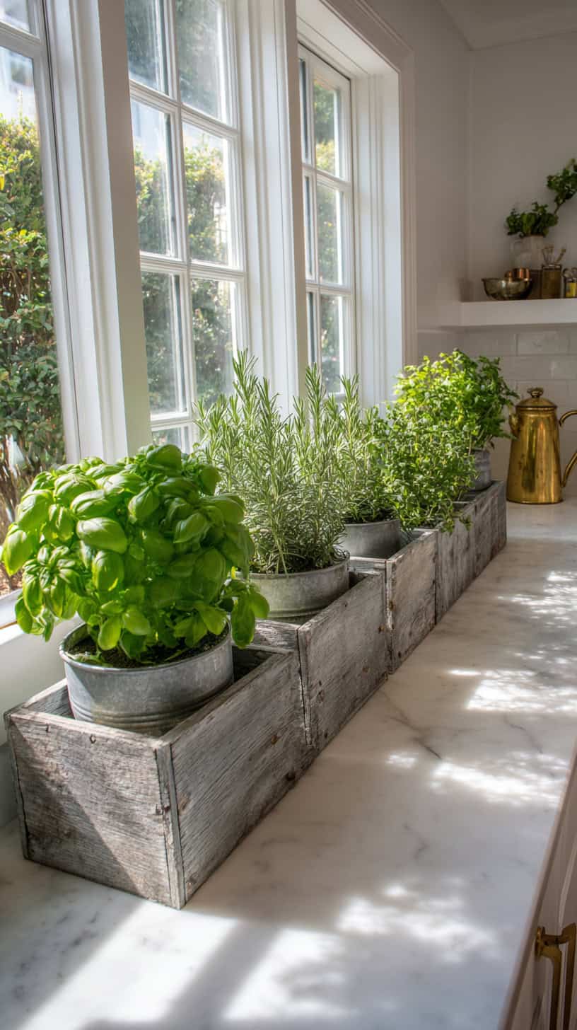 20 Farmhouse Kitchen Decor Ideas to Refresh Your Home 117 Cozy Herb Planter Boxes