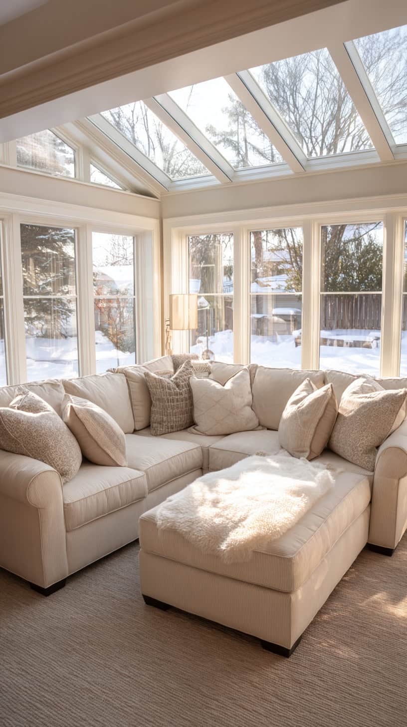 15 Sunroom Decor Ideas to Brighten Up Winter Days 62 Cozy Oversized Sectional Sofa