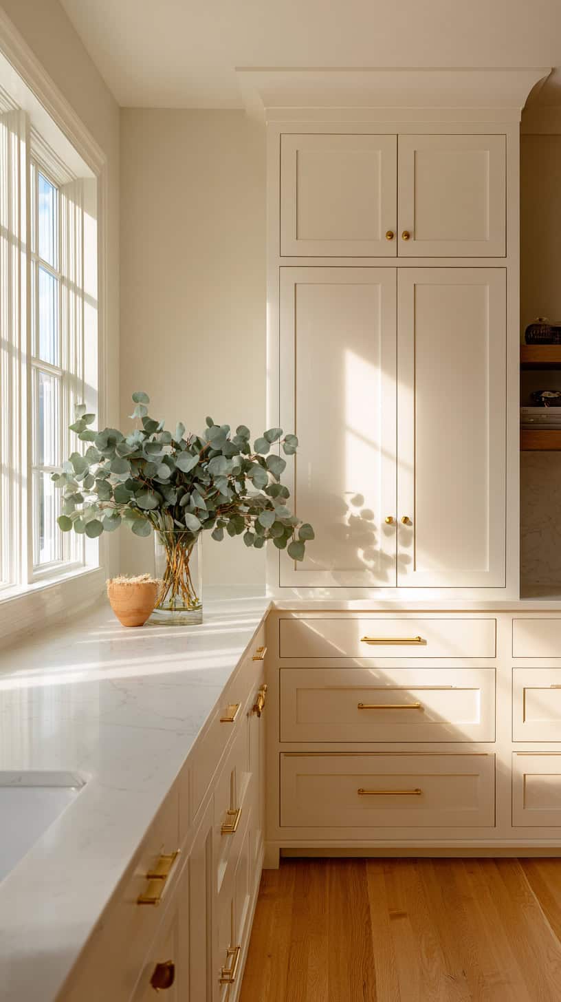 20 Timeless White Kitchen Ideas for Busy Moms 112 Creamy White Warm Undertones