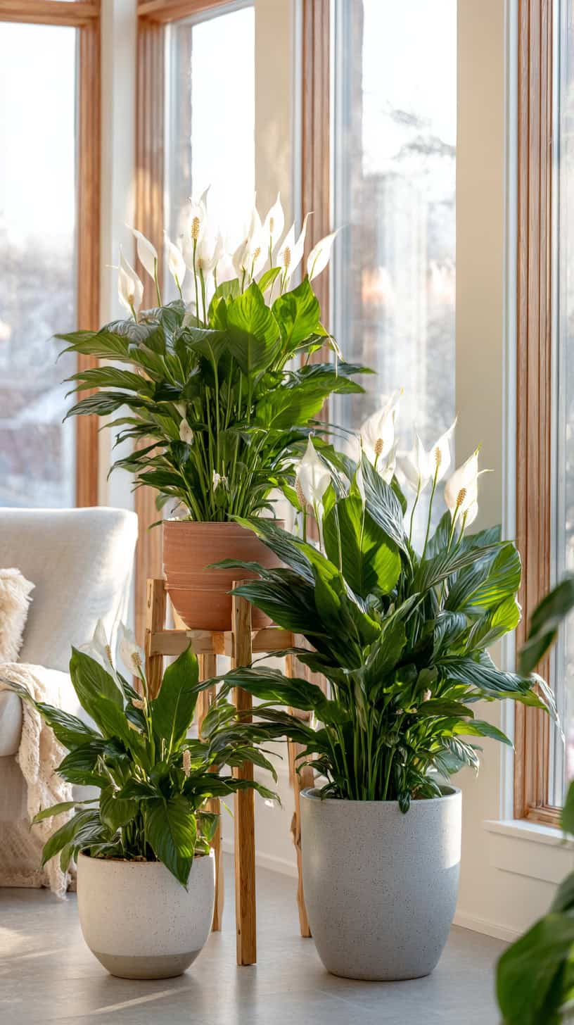 15 Sunroom Decor Ideas to Brighten Up Winter Days 70 Curated Potted Peace Lilies