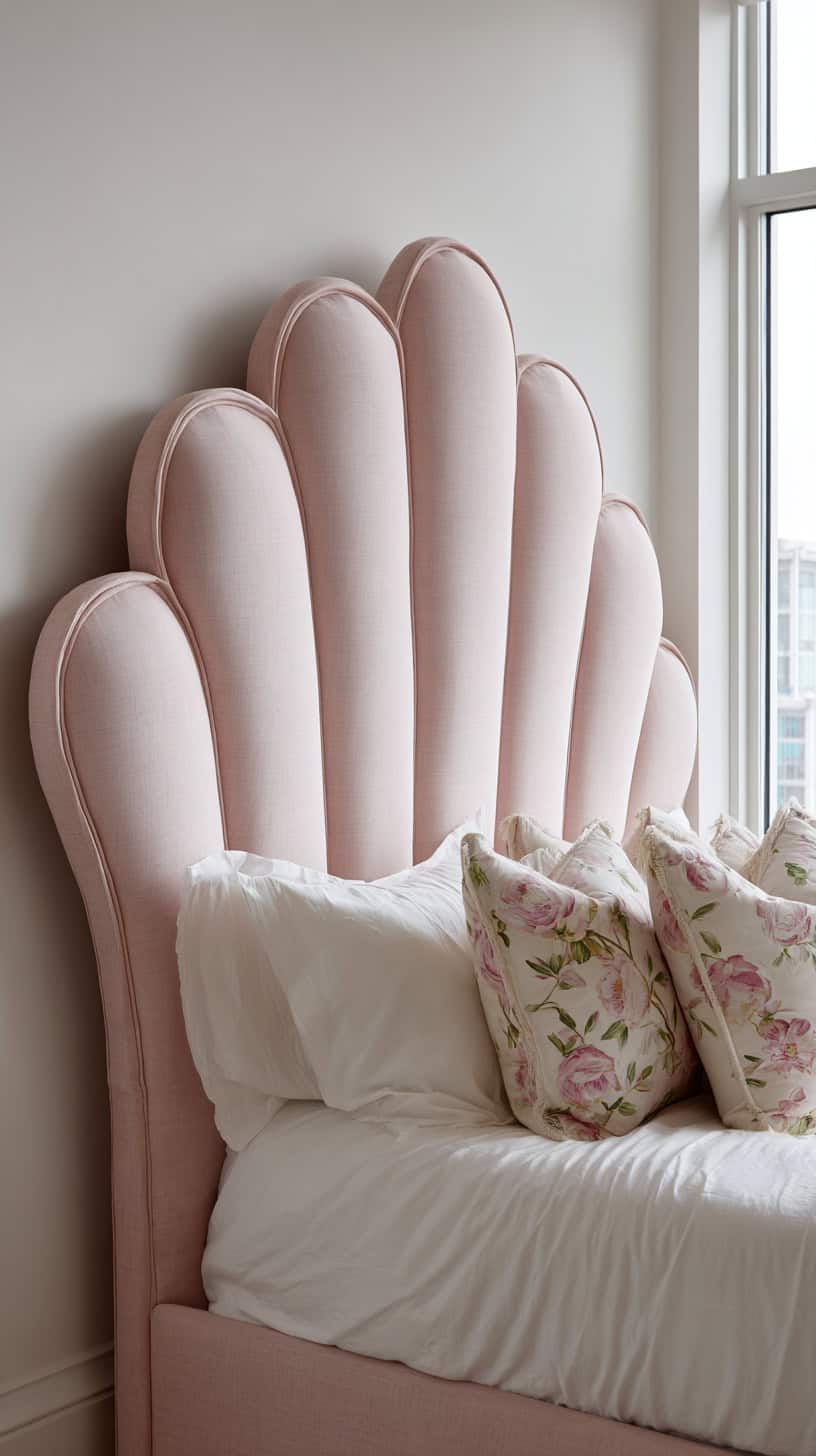20 DIY Headboard Ideas to Upgrade Your Bedroom 92 Curved Fan Upholstered Headboard
