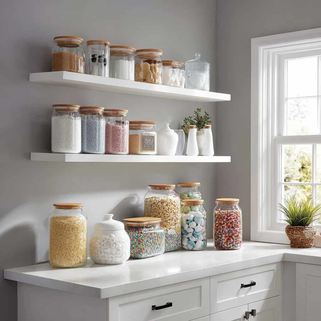 20 Genius Laundry Room Makeovers That Save Space 104 Decorative Canisters for Storage