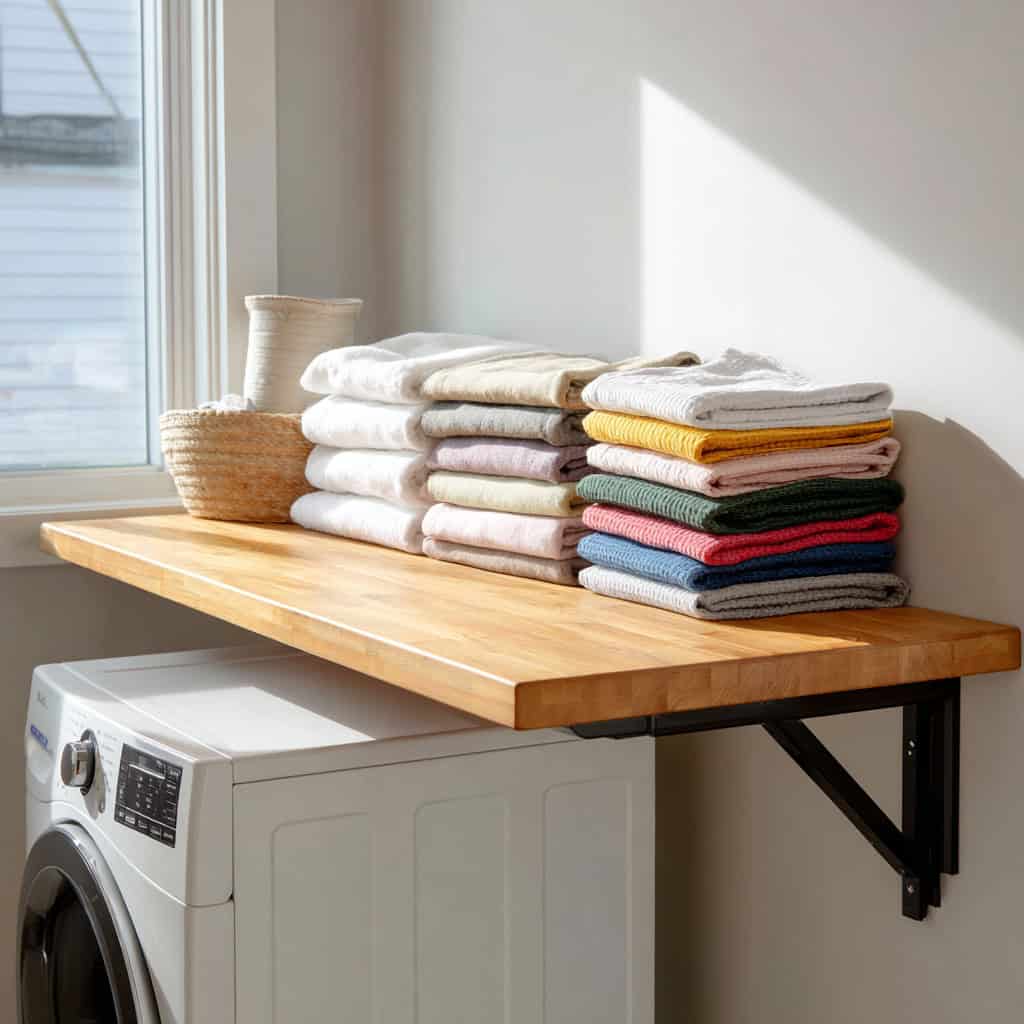 20 Genius Laundry Room Makeovers That Save Space 110 DIY Folding Station Countertop