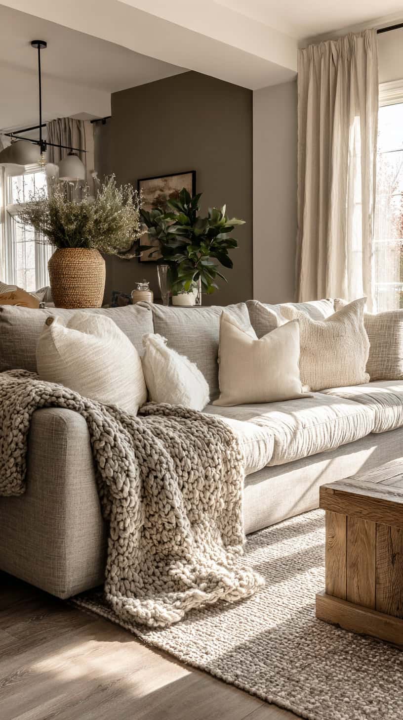 20 Modern Farmhouse Living Room Ideas to Copy Right Now 104 Earthy Taupe Color Cap