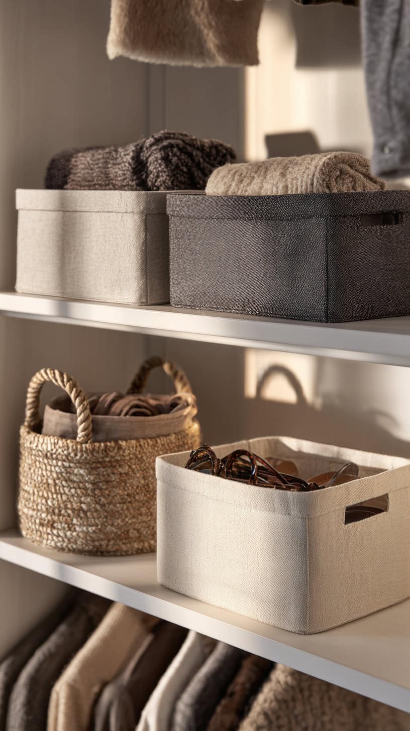 20 Small Closet Organization Ideas to Maximize Space 106 Fabric Bins and Baskets for Coralling