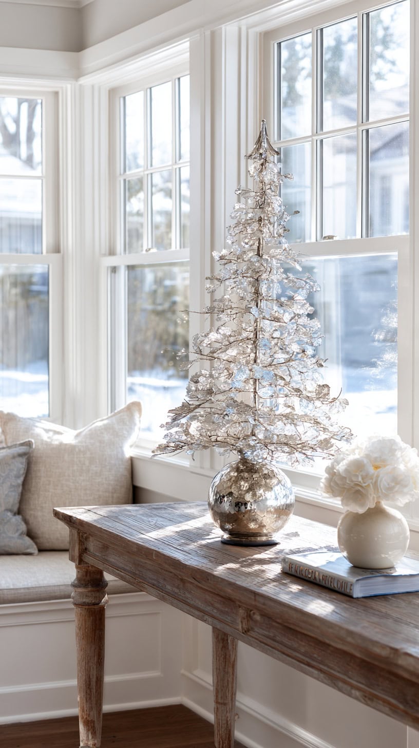 15 Sunroom Decor Ideas to Brighten Up Winter Days 84 Festive Mercury Glass Tree