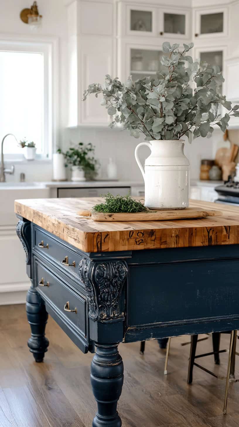 20 Farmhouse Kitchen Decor Ideas to Refresh Your Home 111 Furniture-Style Kitchen Island