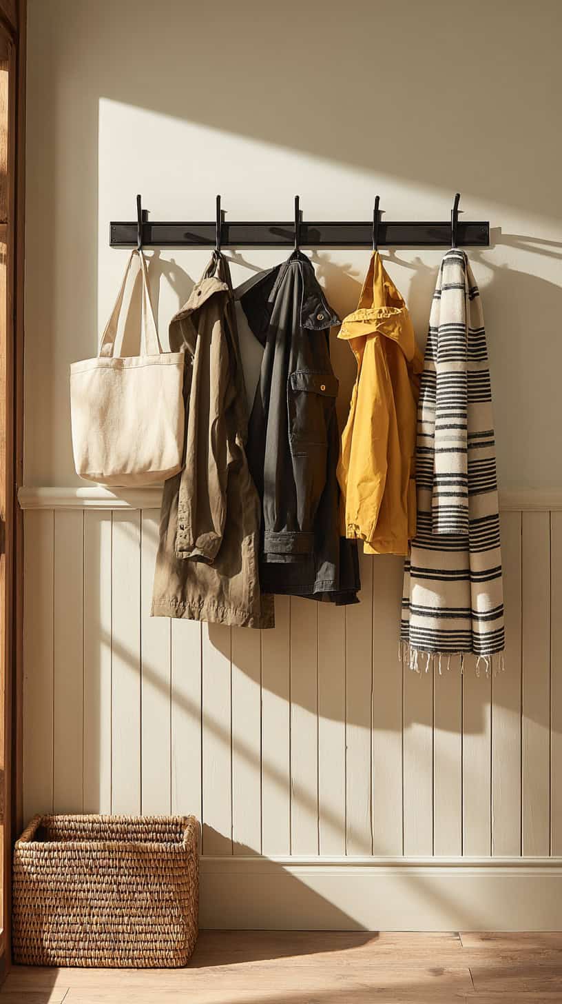 15 Small Entryway Ideas to Organize Shoes and Coats 70 Hooks and Peg Rails