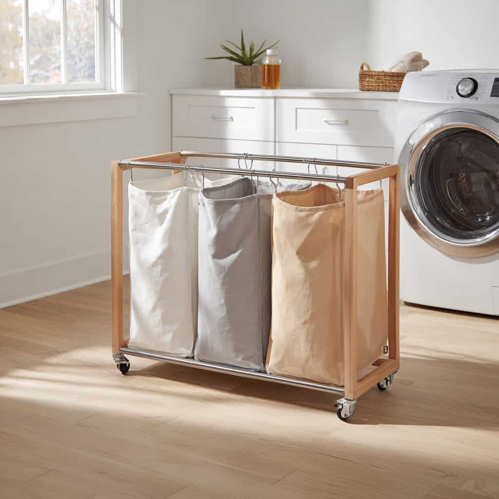 20 Genius Laundry Room Makeovers That Save Space 94 Laundry Sorter with Wheels