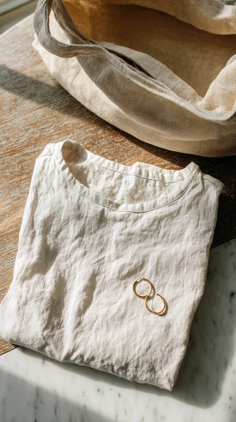 Light Linen Short-Sleeve Top