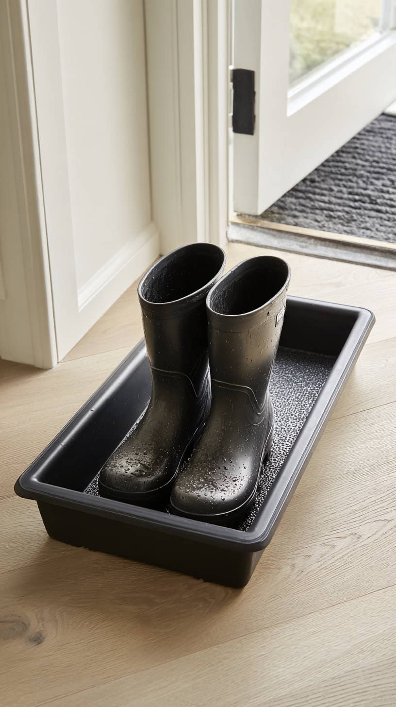 15 Small Entryway Ideas to Organize Shoes and Coats 86 Micro-Zone Drying Tray