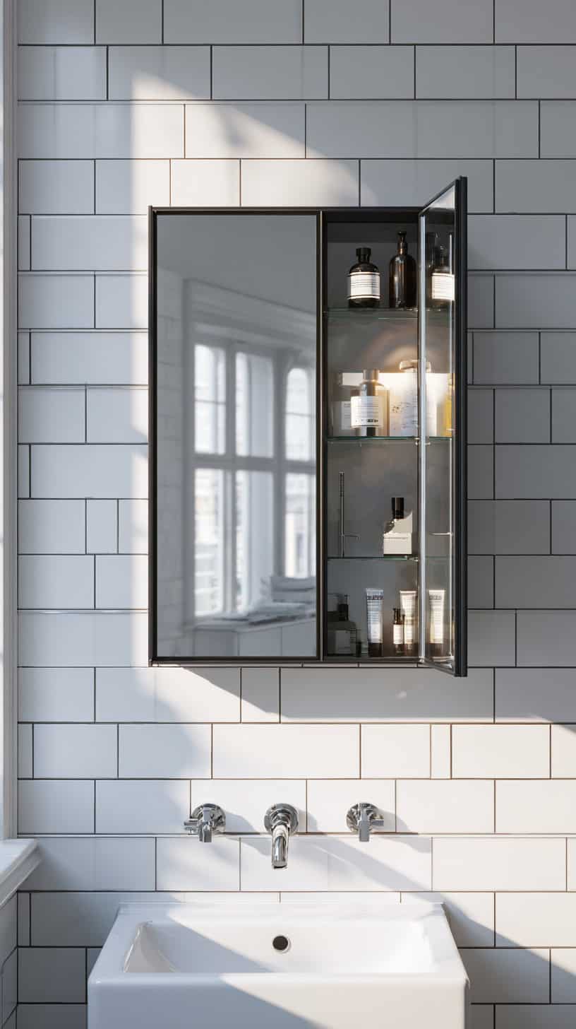20 Bathroom Storage Solutions for Tiny Spaces 95 Mirrored Wall Medicine Cabinet