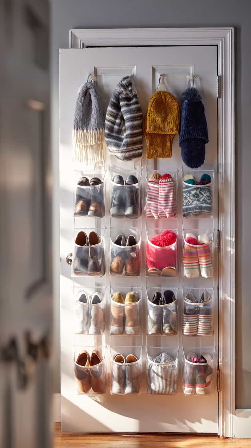 15 Small Entryway Ideas to Organize Shoes and Coats 84 Over-Door Shoe Organizer