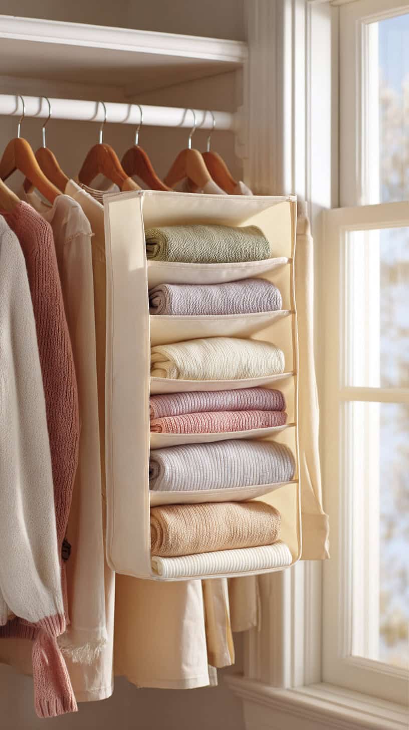 20 Small Closet Organization Ideas to Maximize Space 102 Over-the-Rod Hanging Organizers