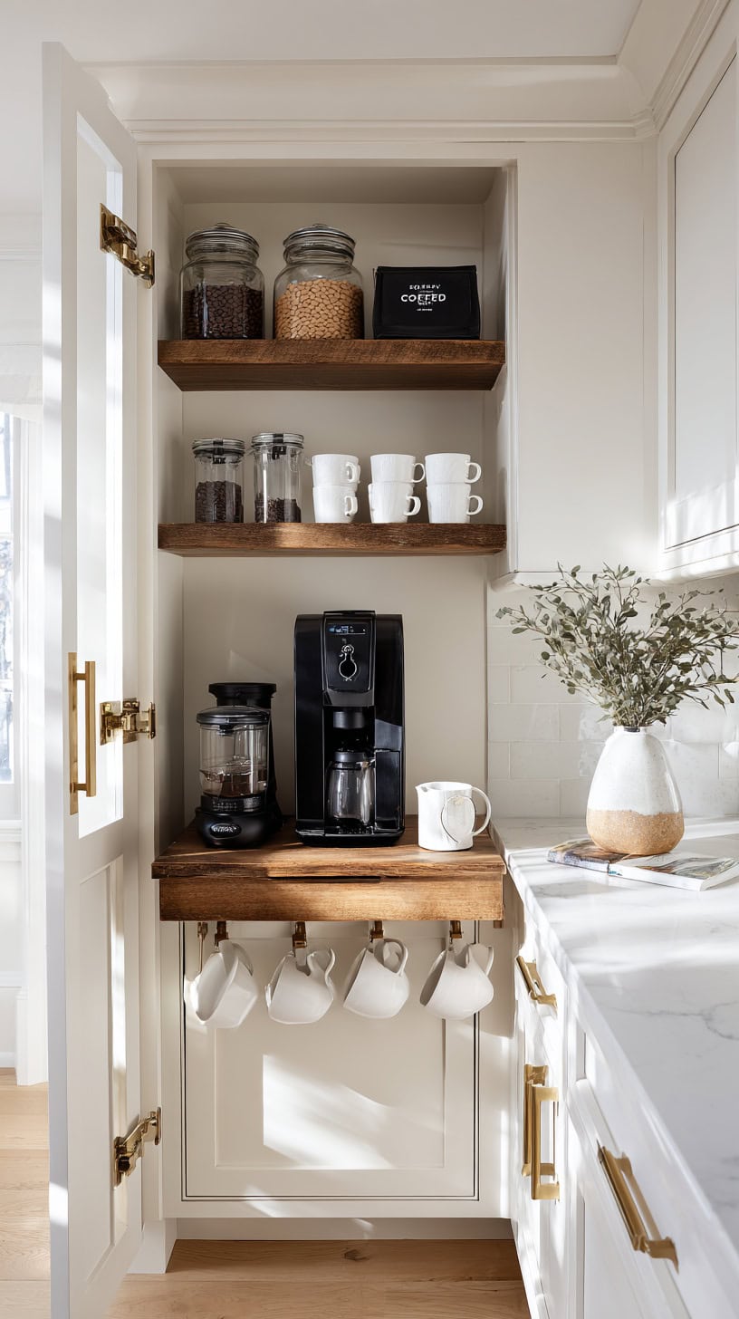18 DIY Coffee Bar Ideas for Small Kitchens 92 Pantry Coffee Station
