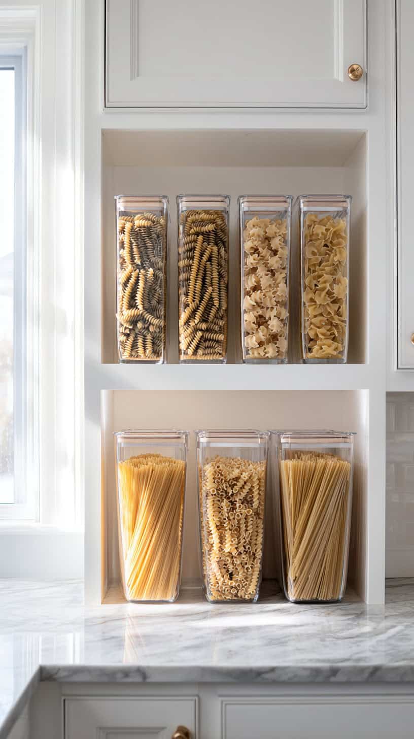 18 Pantry Organization Hacks Using Clear Bins and Baskets 74 Pasta Clear Container Set