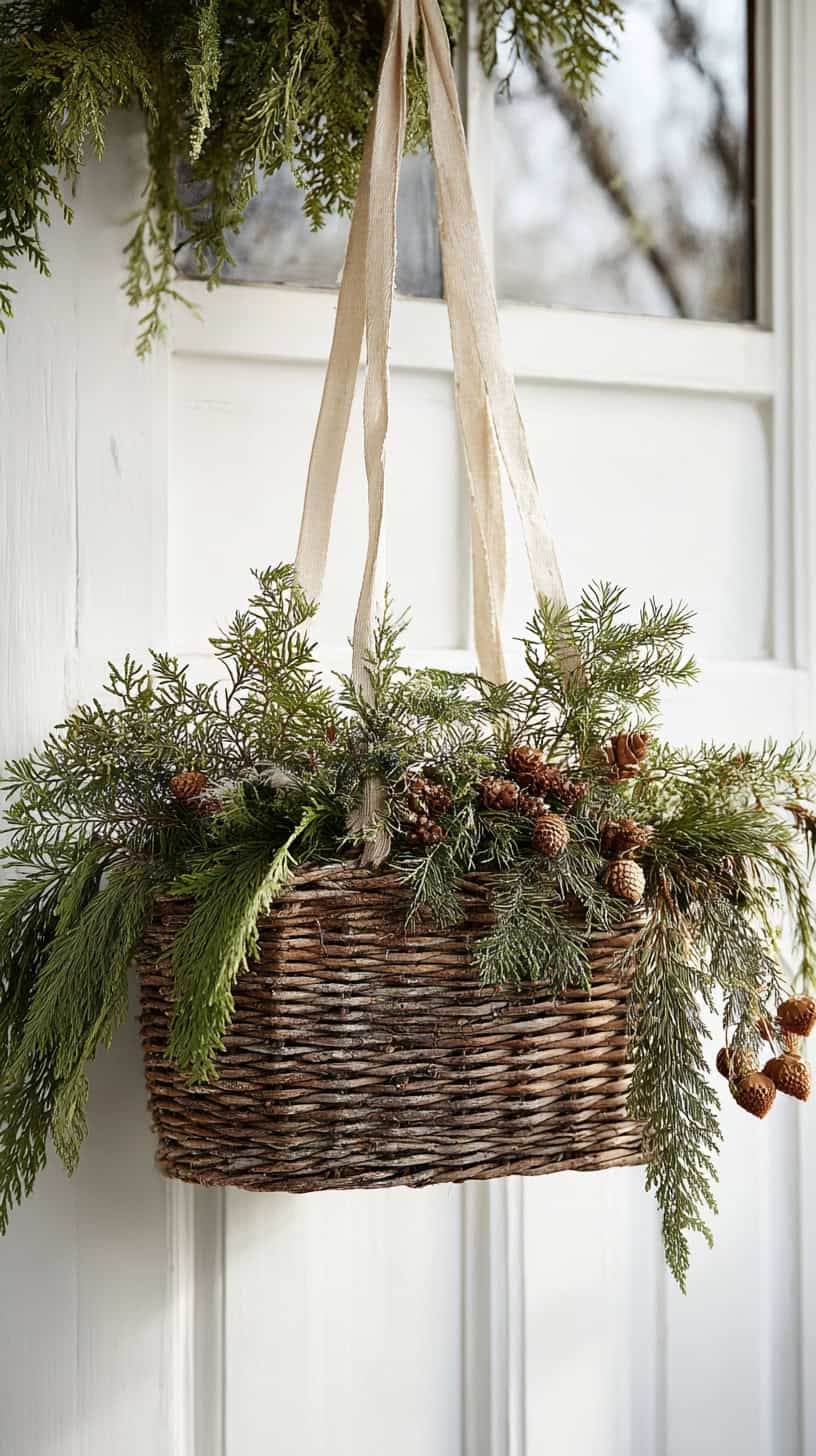 20 Winter Wreath Ideas That Aren't Christmas Themed 94 Pine Needle Basket Display