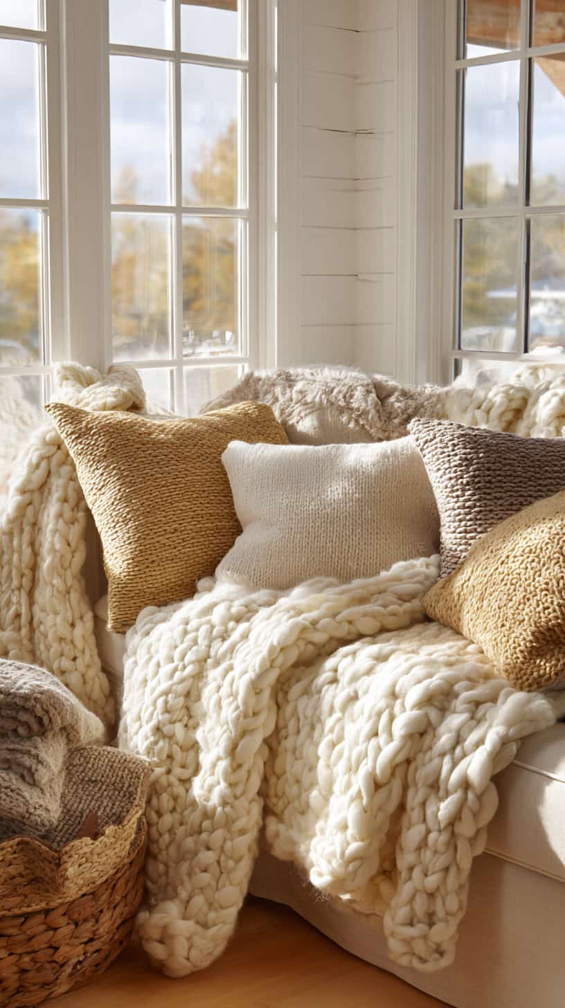 15 Sunroom Decor Ideas to Brighten Up Winter Days 66 Plush Knitted Throw Blankets