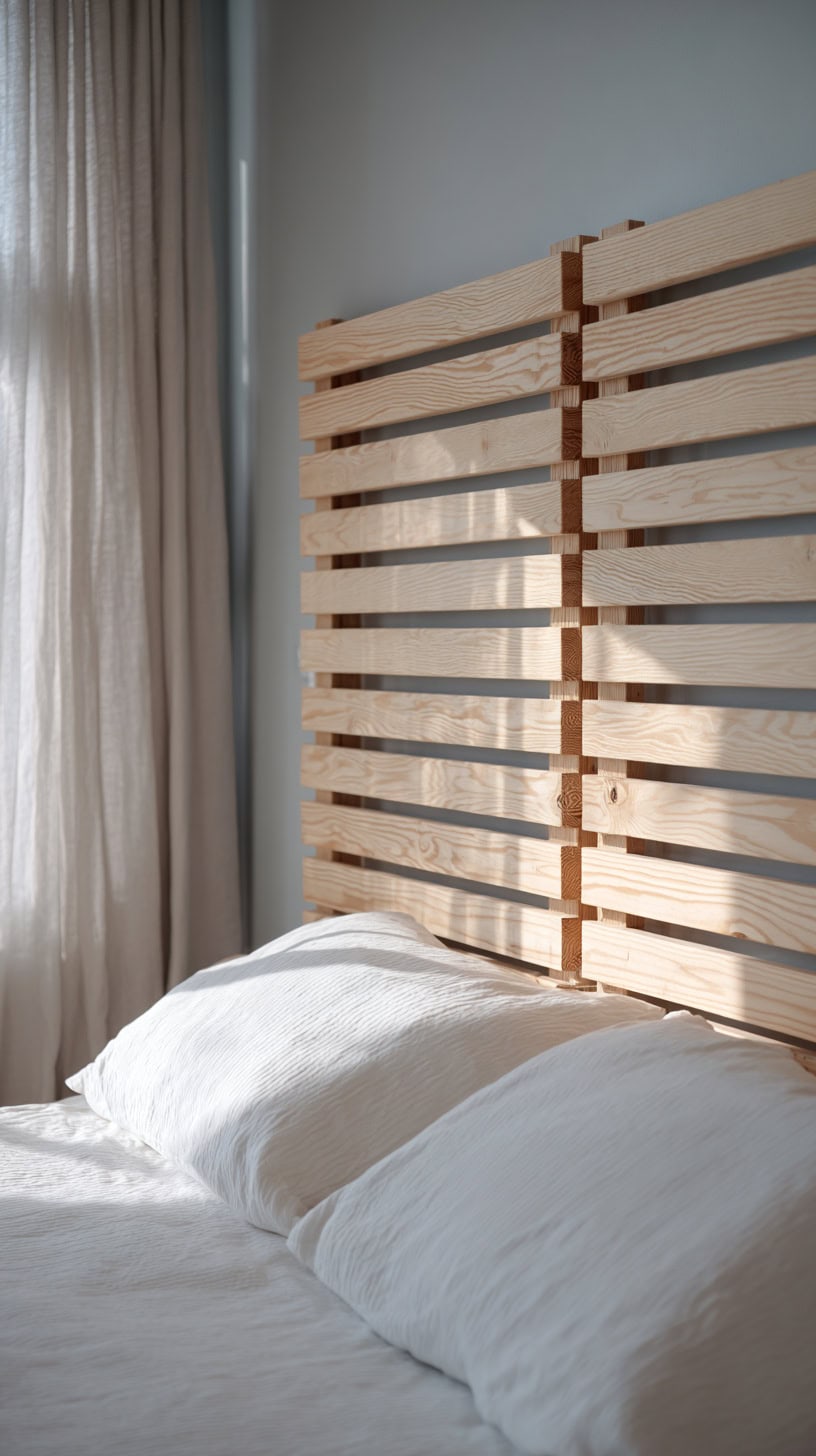 20 DIY Headboard Ideas to Upgrade Your Bedroom 110 Plywood Minimalist Slat Headboard