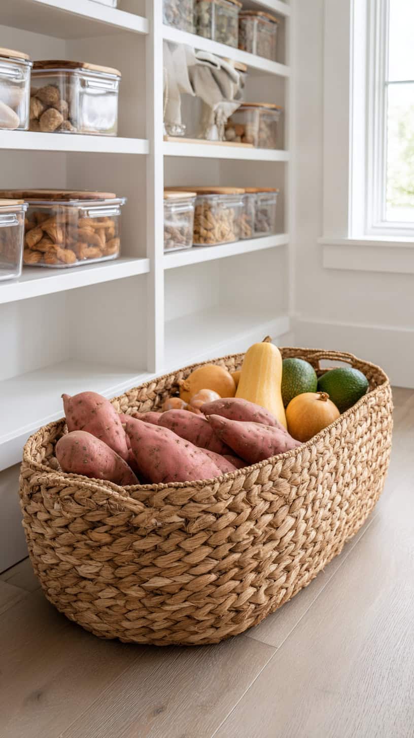 18 Pantry Organization Hacks Using Clear Bins and Baskets 80 Produce Floor Basket