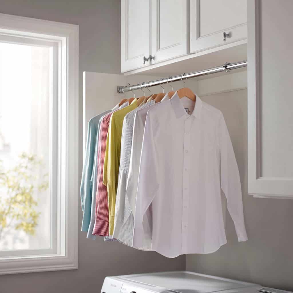 20 Genius Laundry Room Makeovers That Save Space 98 Pull-Out Hanging Racks