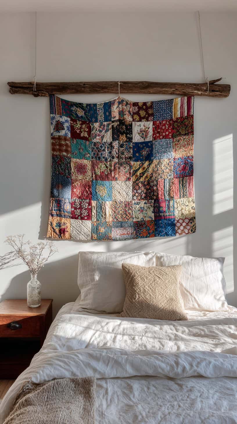 20 DIY Headboard Ideas to Upgrade Your Bedroom 108 Quilt Tapestry Hung Headboard