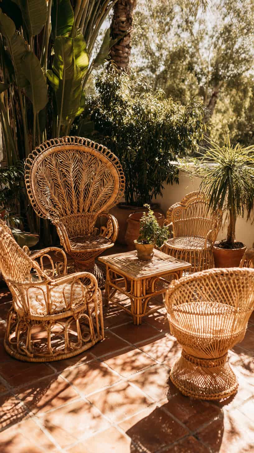 20 Patio Furniture Layouts to Start Planning for Spring 106 Rattan Accent Chair Group