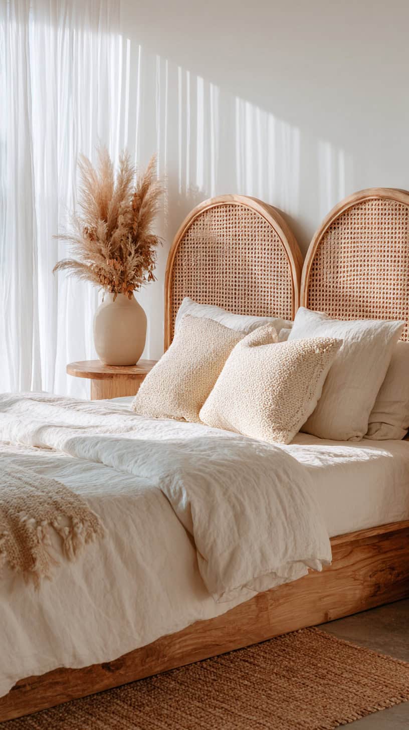 20 DIY Headboard Ideas to Upgrade Your Bedroom 102 Rattan Boho Woven Headboard