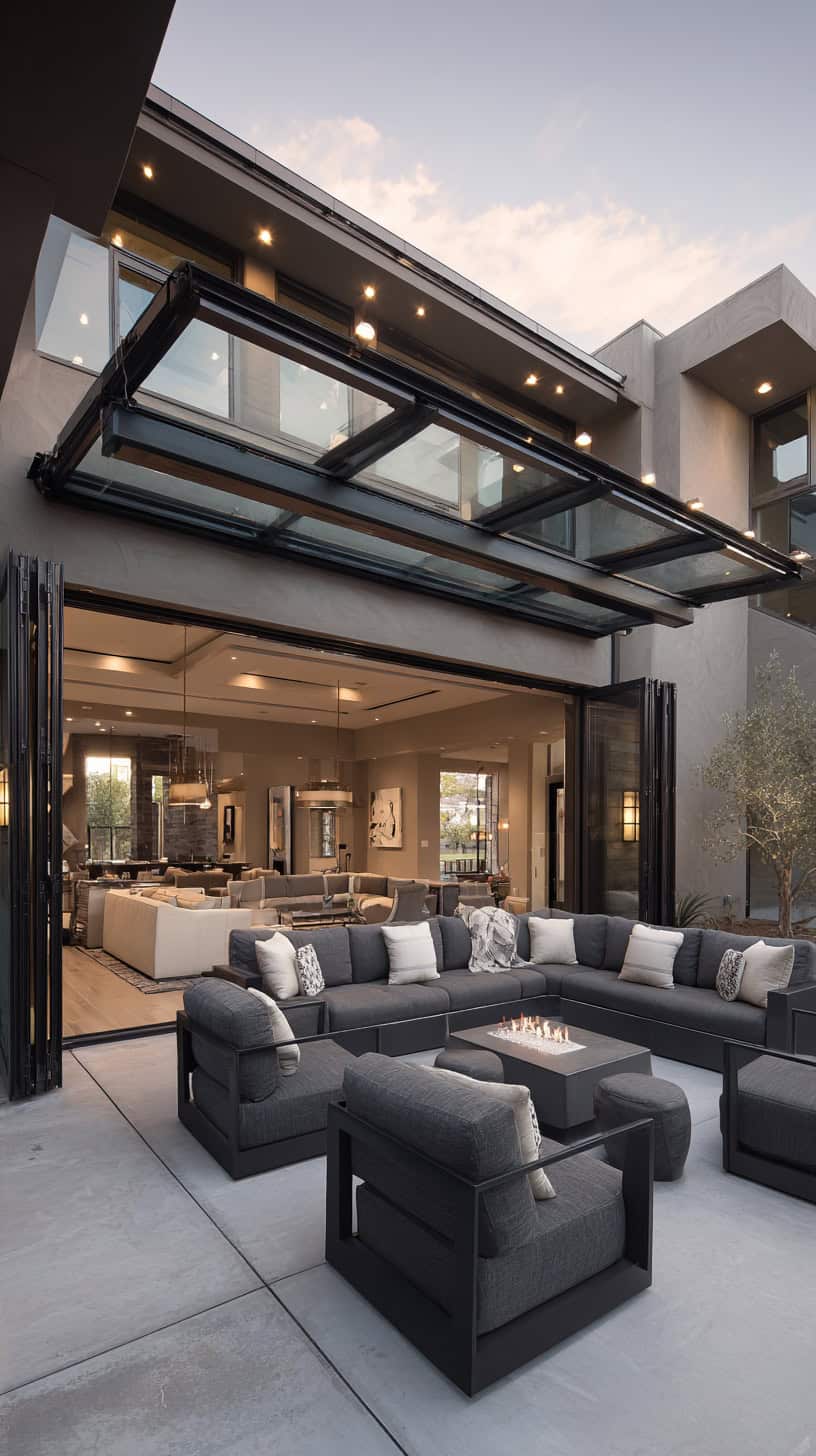 20 Patio Furniture Layouts to Start Planning for Spring 114 Retractable Wall Living Room