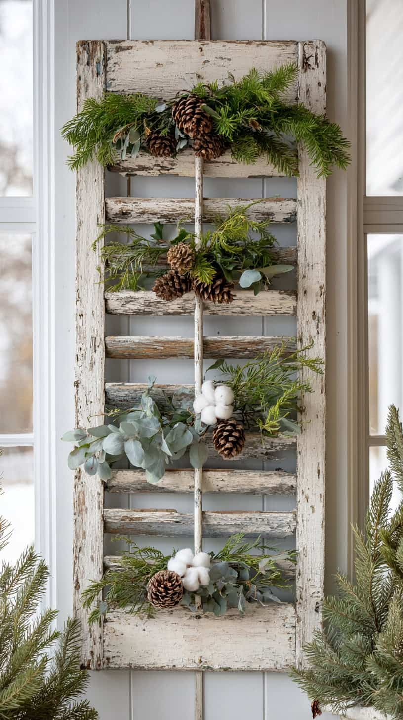 20 Winter Wreath Ideas That Aren't Christmas Themed 116 Rustic Shutter Display