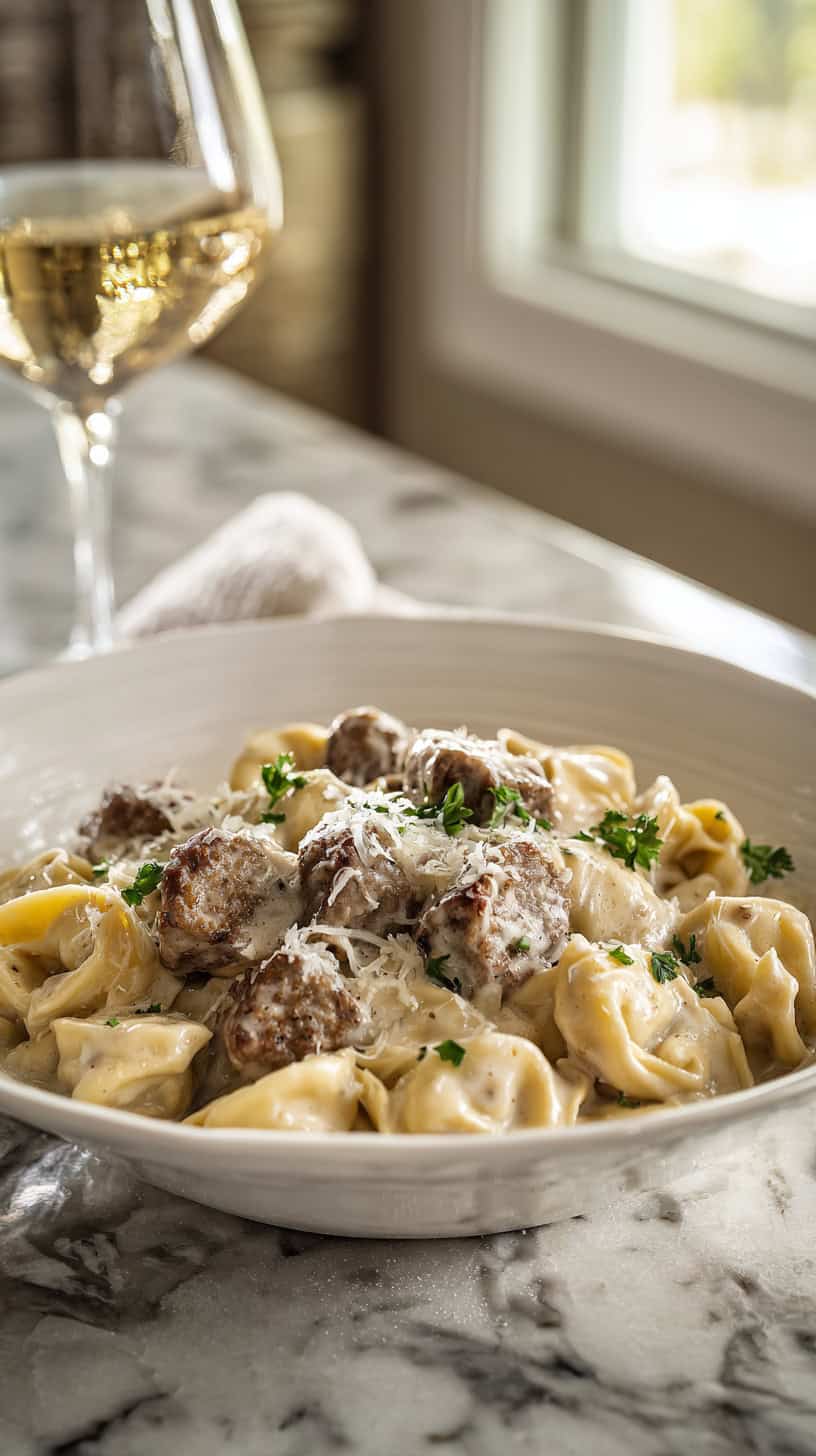10 Easy Dinner Party Menus That Don't Stress You Out 26 Sausage Tortellini Alfredo