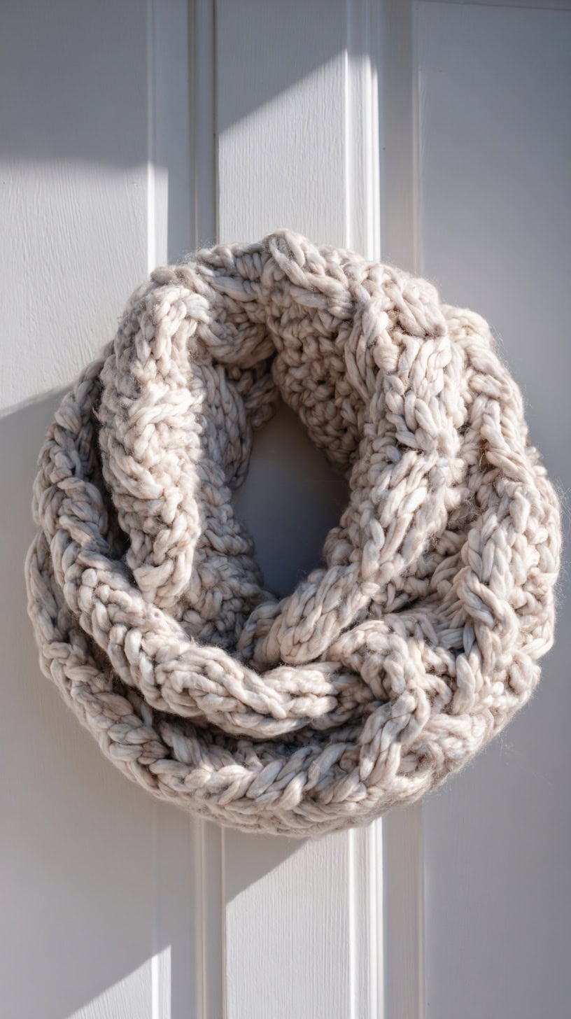 20 Winter Wreath Ideas That Aren't Christmas Themed 98 Scarf Wreath